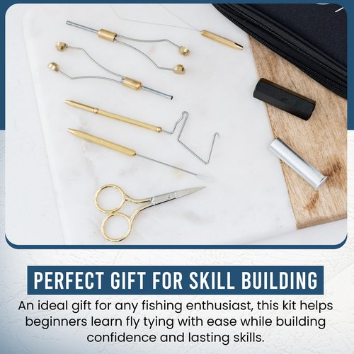 Fly Tying Kit & Rotary Fly Tying Vise for Beginners - 360° Fly Tying Vise Kit for Fishing | Complete Fly Fishing Tools Kit | Easy to Adjust Fly Tying Tools Kit for Fishing | Fly Fishing Accessories