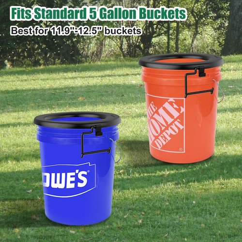 Bucket Toilet Seat, Portable Toilet Seat for 5 Gal Buckets, Camping Seat for Pail, Snap-on Bucket Seat for Outdoor, Camping, Hiking, Emergency, Car, Boat, RV Travel (Bucket Not Included)