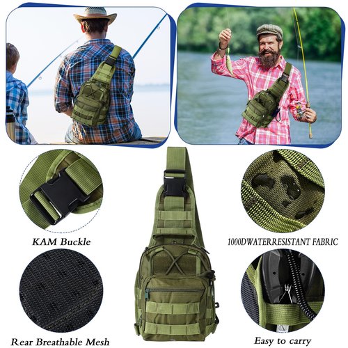 Sosation 482 Pcs Fishing Gear Equipment Kit, Backpack and Tackle Box with Tackle Included, Lures, Hooks, Sinkers Tools Accessories Kit Fishing Gifts for Men(Military Green)