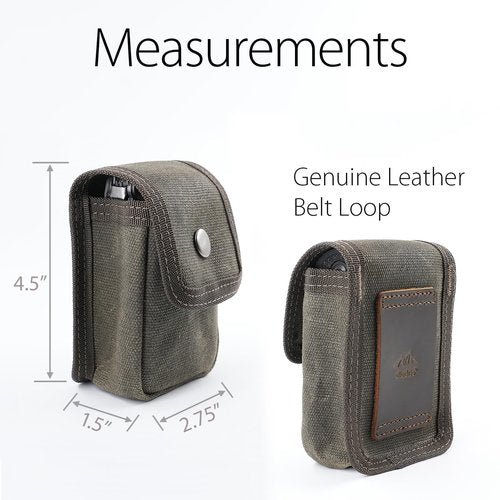 diodrio EDC Belt Pouch for Men Women, Small Utility Holster Pouch with Belt Loop for Hiking, Fishing, Camping, Snap Closure, Classic Waxed Canvas, Olive Small