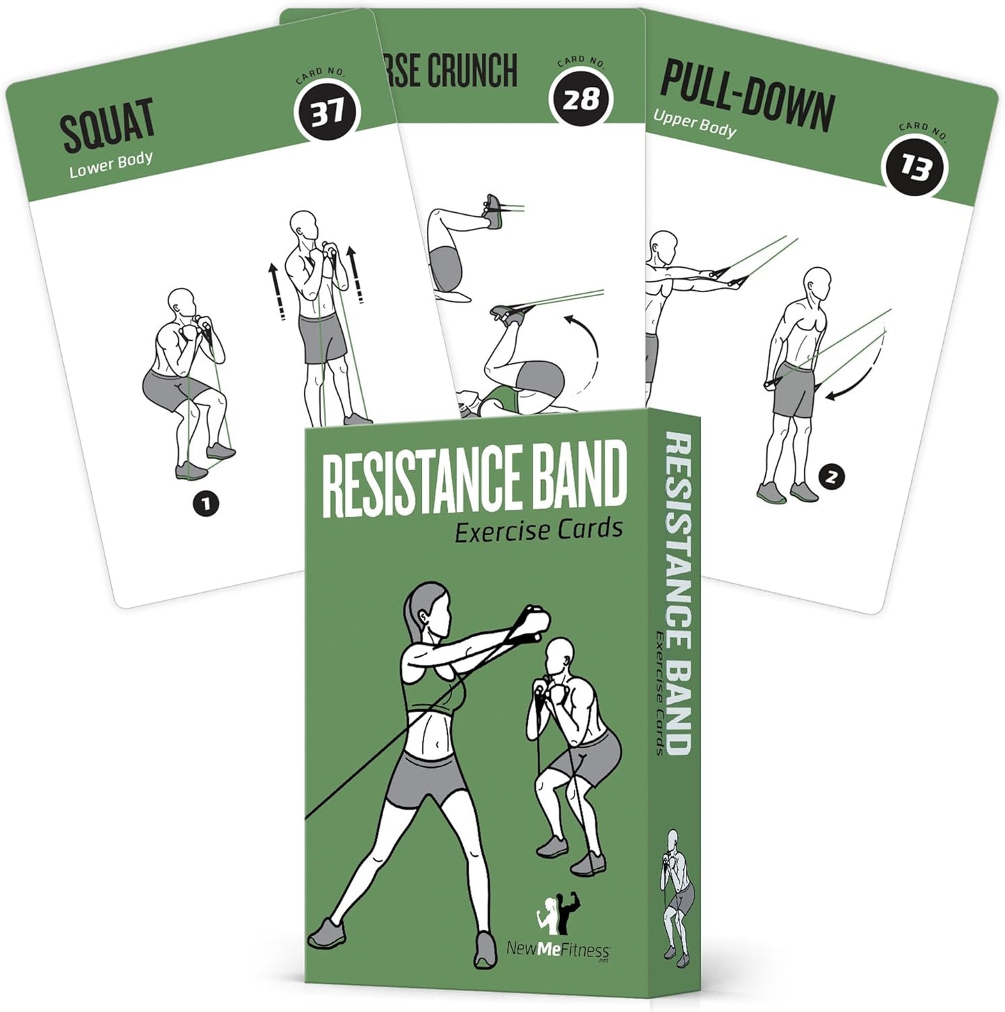 NewMe Fitness Yoga Pose Workout Cards, Instructional Fitness Deck for Women & Men, Beginner Fitness Guide to Training Exercises at Home or Gym