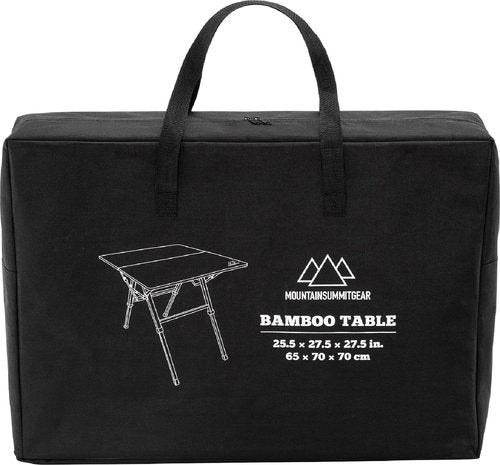 MOUNTAIN SUMMIT GEAR Foldable Bamboo Patio Table for Indoor/Outdoor Use (Made by Caddis Sports)