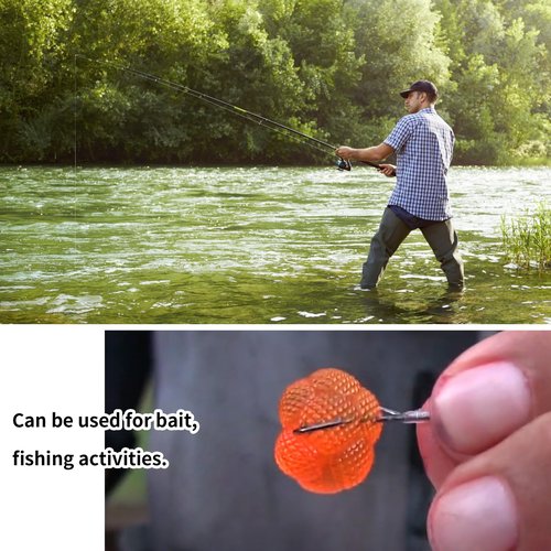 Philbinden 72 FT Fishing Soft Spawn Net,3'' Wide Fishing Spawn Sack Mesh Catfish Bait Holder Fishing Accessories for Roe Bags Fishing Equipment Tackle Kit (red)