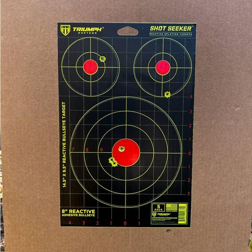 Triumph Systems Shot Seeker with 3 Asst Size Reactive Adhesive Splatter Bullseyes, 10 Count