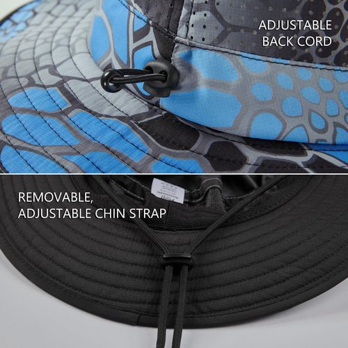 BASSDASH UPF 50+ Water-Resistant Fishing Bucket Hat with Laser Perforated Mesh Adjustable for Men Women Outdoor Hiking