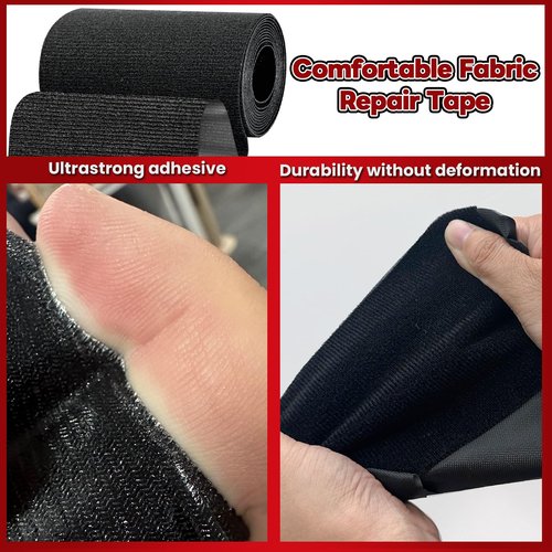 Tikfoam Heavy Duty Fabric Repair Tape for Awning, Tent, Canvas, Sail, Car and Boat Cover, Waterproof Patch for Tear or Hole, Black