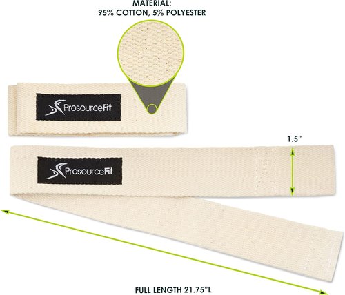 Adjustable Weight Lifting Straps for Men & Women - Enhanced Grip Cotton Straps, Beige