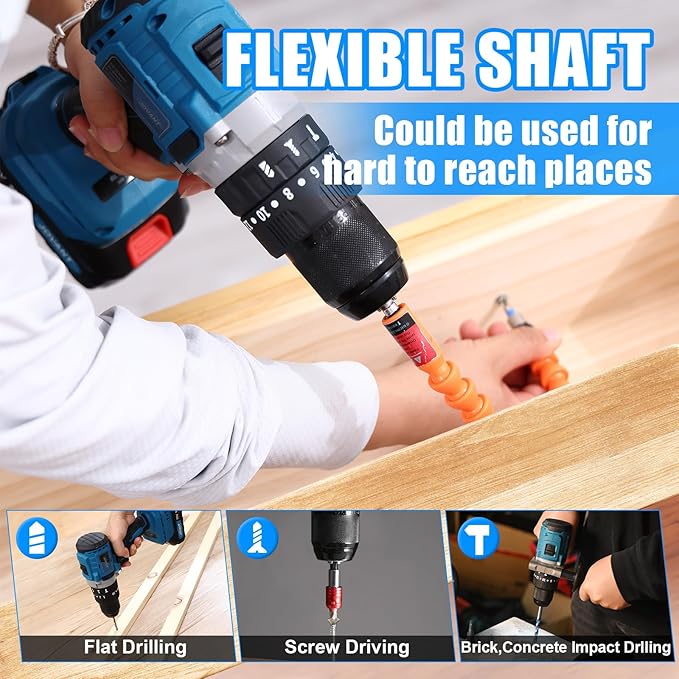 20V Max Cordless Hammer Drill, 1/2" Keyless All Metal Chuck Brushless Impact Drills, Compact Driver Drill for Metal, Wood, Thick Concrete -JOVANT (No Battery)