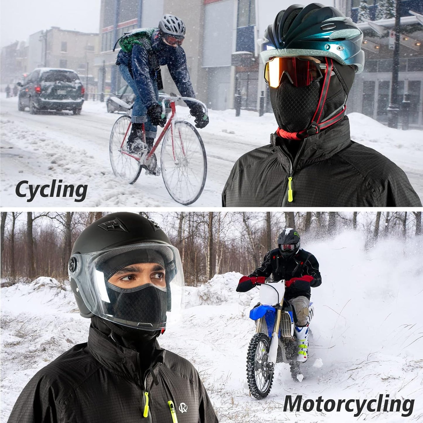 ROTTO Balaclava Face Mask for Motorcycle Motorbike Cycling Winter Full Face Masks Thermal Polar Fleece for Men Women