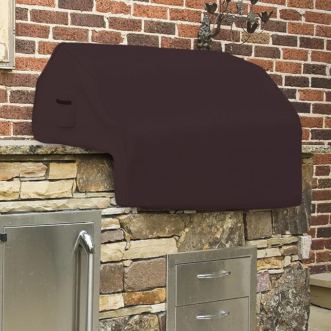 Covers & all Built-in Outdoor Grill Cover, Durable 12 Oz Waterproof Cover Max Material with Air Pocket & Elastic for Snug Fit (36" W x 26" D x 24" H Inches, Coffee)