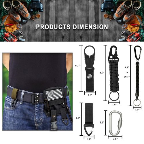 Tactical Pouches Molle Backpack Accessories - Small Tactical Pouch with Mini Survival 7 in 1 for Camping Hiking Christmas Gadget for Men (Dark)