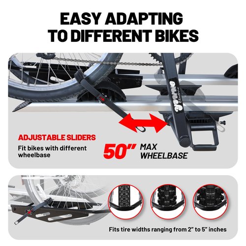 Young Electric 200 lbs. Hitch Mount Bike Rack, fits Cars, SUVs, RVs, Trailers with 2 Inch Receiver