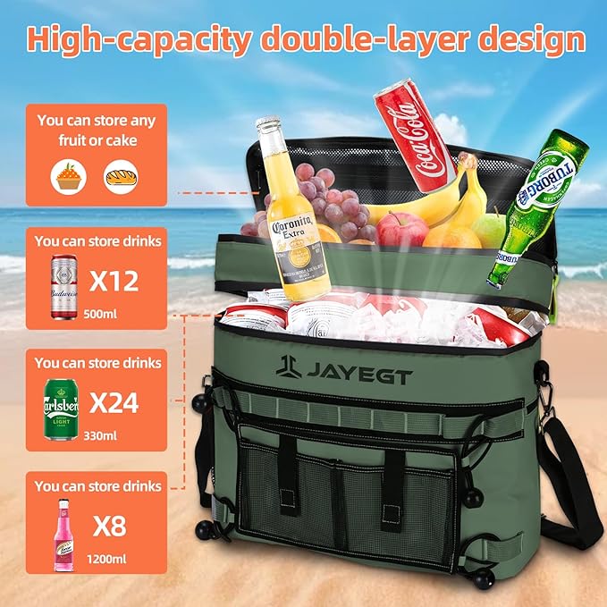 Kayak Cooler Behind Seat - Waterproof Cooler Bag Compatible with Lawn-Chair Seat Kayak，Kayak Accessories Camping Cooler, Portable Ice Chest for Fishing, Beach,Picnic, Trips