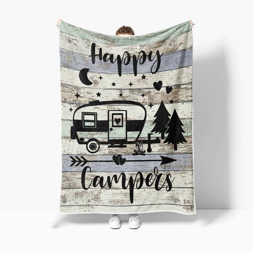 Bcsewcg Travel Throw Blanket,Outdoor Throw Blanket, Camping Blanket for Women Men Kids Adults, Blankets Gift for Camping Lovers, Camping Decor for Bedding RV Campsite Hiking, 60X80
