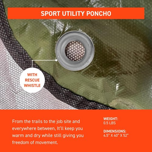 SOL Sport Utility Poncho, Green