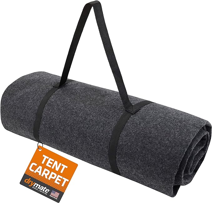 Drymate Tent Carpet Mat, Protective Waterproof Liner Keeps You Warm & Dry, Camping Floor Rug Accessory, Durable, Lightweight, Soft & Comfortable, Trimmable Material (USA Made) (Charcoal)