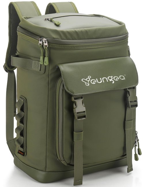 YOUNGOA Waterproof Insulated Cooler Backpack for Men, Leak Proof Insulated Backpack Cooler for Beach, Camping, Outdoor, 30L, Green