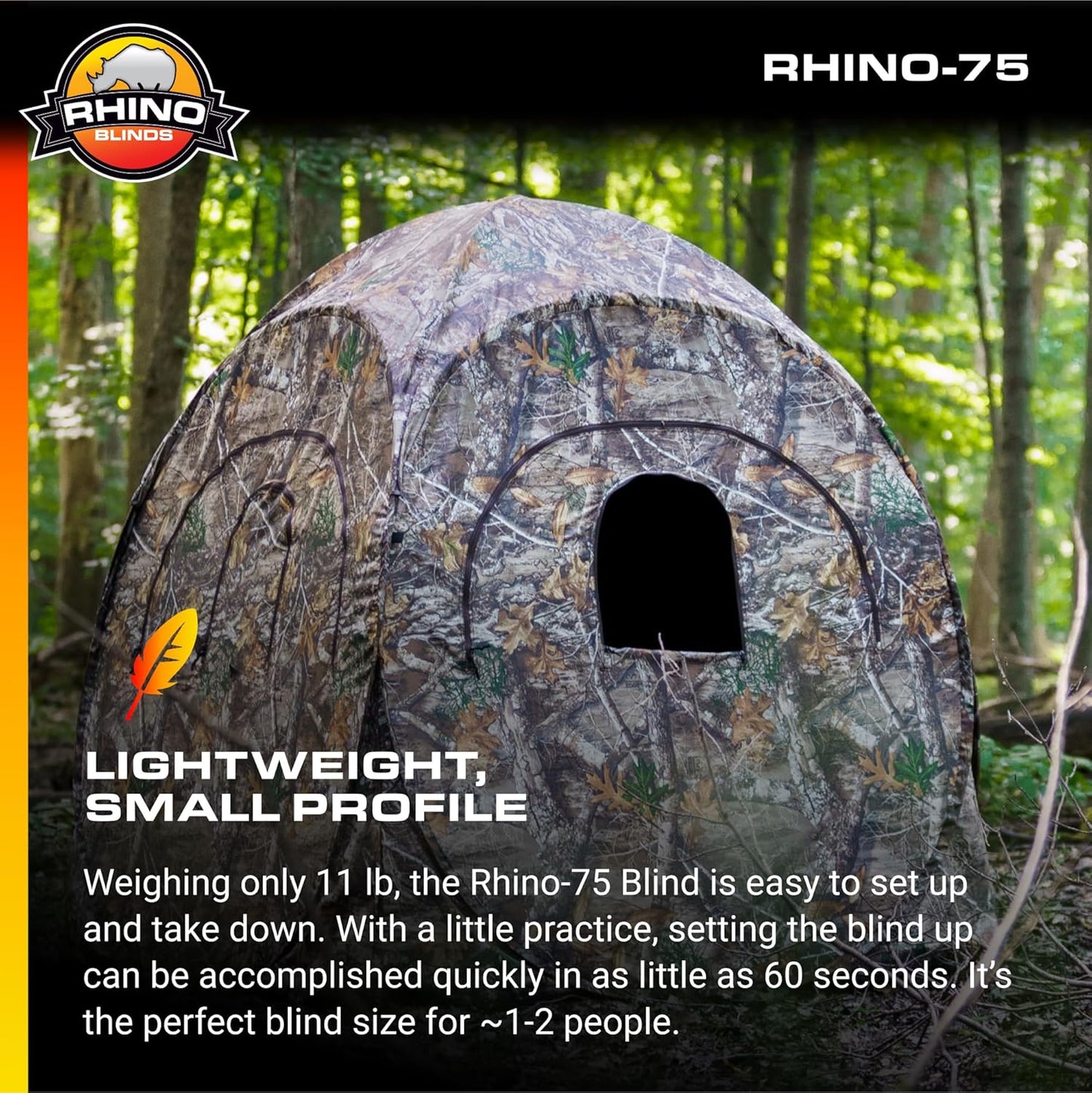 RHINO Blinds R75 2 Person Hunting Ground Blind