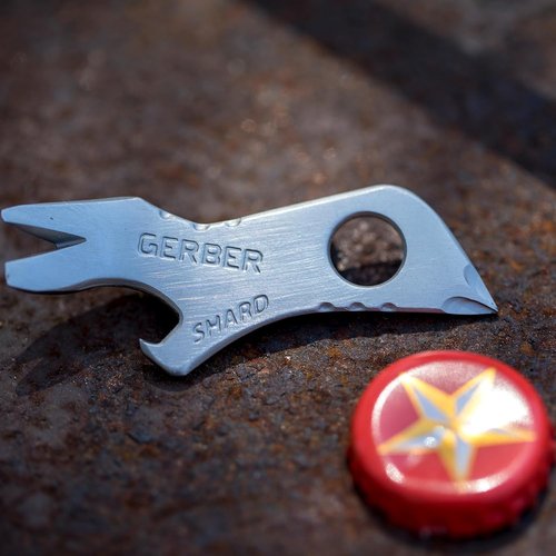 Gerber Gear Shard 7-in-1 Keychain Bottle Opener Multitool with Screwdriver, Gifts for Dad, Fathers and Men from Daughter, Wife or Son - Silver