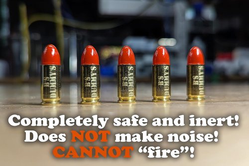 B's Dry Fire Snap Caps - A.K.A. B's Dummy's - Dummy 9mm Luger Training Caps (5 Pack) (Orange Brass)