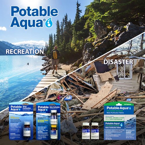 Gas One GS-3400P Dual Fuel Camping Stove and Potable Aqua Water Purification Tablets 50ct 2 Pack Emergency Preparedness Kit