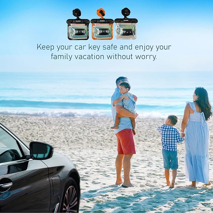 2Pack Waterproof Car Key FOB Case Floating Wallet Pouch for Remote Keys ID Credit Card Cash Money Submersible Dry Bag Holder (2, Black + Black)