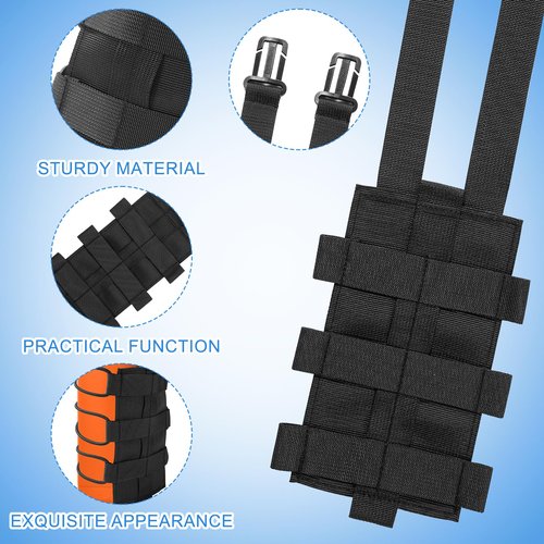Gosknor 2pcs Water Bottle Holder for Molle, Nylon Sports Bottle Pouch Carrier Bag with Drawstring Top Mesh Bottom Bottle Carrier Cup Holder for Outdoor Camping