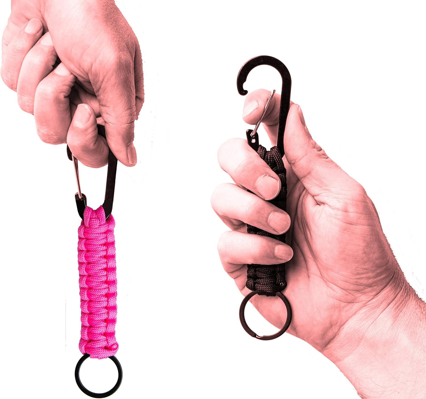 Paracord Lanyard Keychain with Carabiner Hook and Key ring