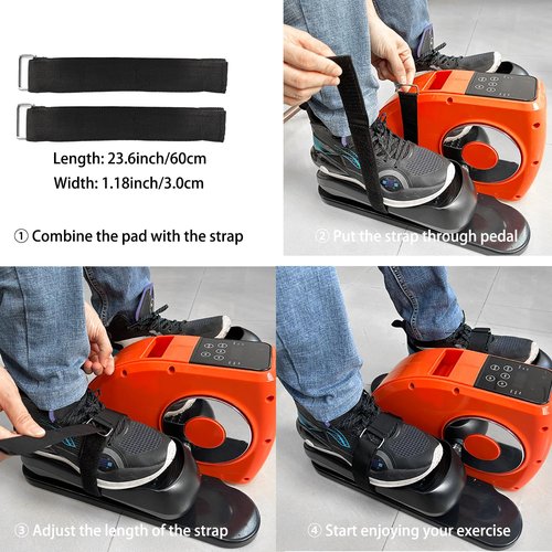 VOOGLAN 4Pcs Under Desk Elliptical Pedal Straps, Adjustable Ellipse Leg Exerciser Straps for Leg/Bike Pedal Exerciser & Elliptical Stepper, Seniors Sitting Fitness Home Office Sports Accessories