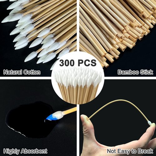 Guyuyii Gun Cleaning Supplies – 2" Lint-Free Cleaning Patches and 6" Pointed Cotton Swabs for Rifles, Pistols, Shotguns | for Gun Owners, Range Cleaning, Hunting Trips | Fits All Calibers