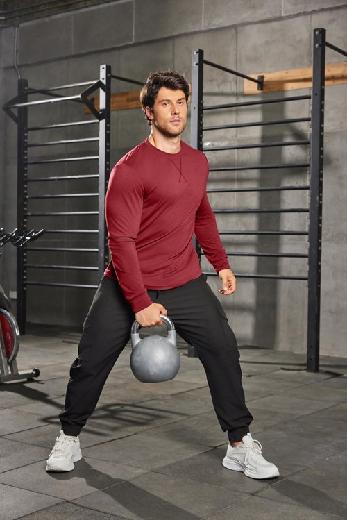 COOFANDY Men's Muscle Fitted T Shirt Gym Workout Bodybuilding Long Sleeve Tee Cotton Hipster Hip Hop Longline Casual Crewneck Fall Shirt