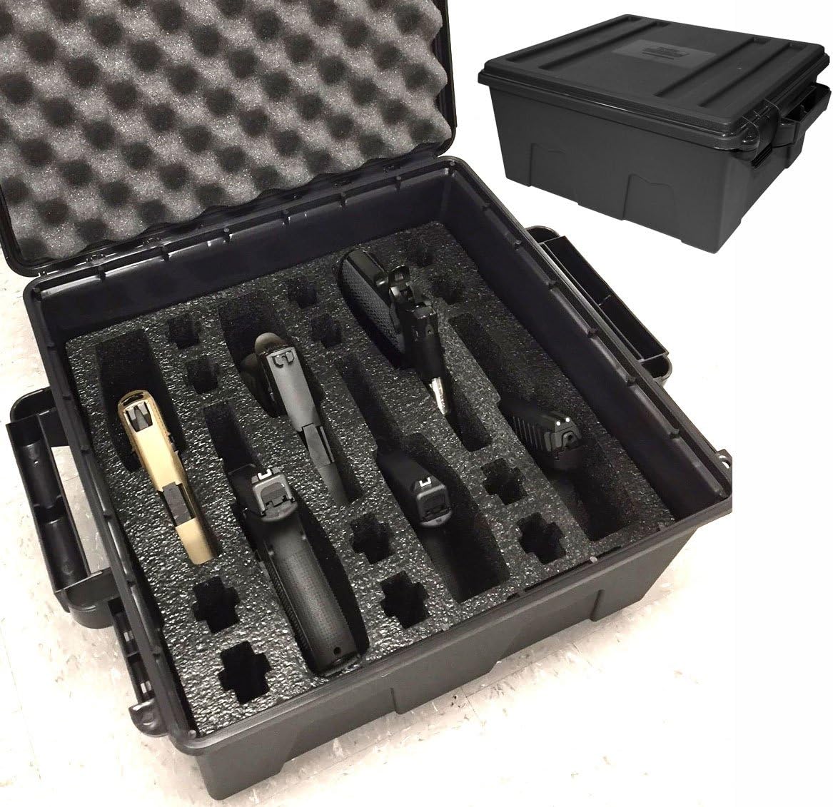 MTM TPC Tactical Pistol Case Subcompact, Water-Resistant O-Ring, Heavy-Duty Latching System, USA Made
