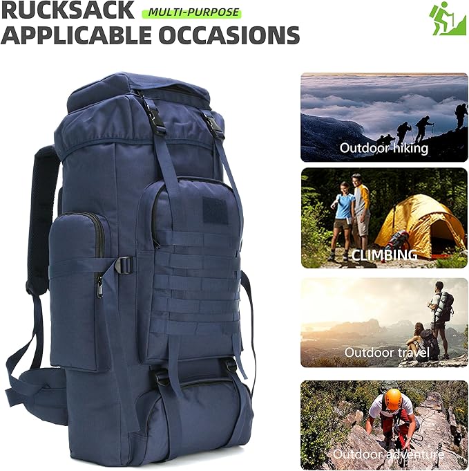 King'sGuard 70L Camping Hiking Backpack Tactical Backpack Military Molle Rucksack Backpack for Outdoor