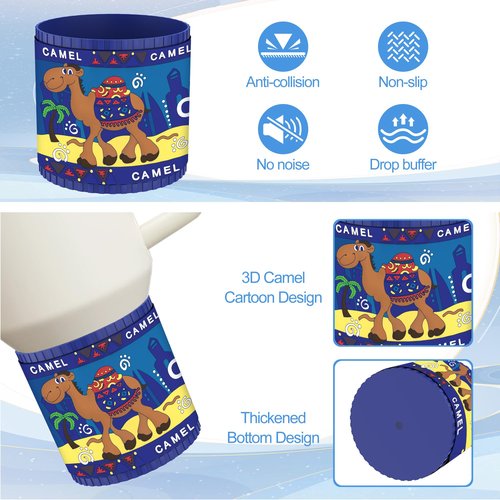 Silicone Boots for Stanley Quencher H2.0 40 30 OZ, 3D Cute Camel Patterns Protective Bottom Covers Sleeve, Protector for Stanley Cup Sports Water Bottle Bottom 2.85-2.9 Inches Cover Accessories