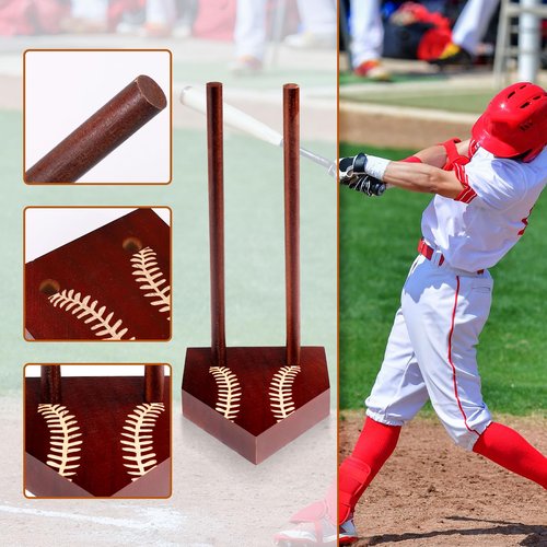 Baseball Ring Display Holder, 4.68 x 9.64 in Wooden Baseball Championship Ring Holder Softball Ring Holder Stand Baseball Ring Case Ring Storage Organizer Gift for Kids Adults(Brown)