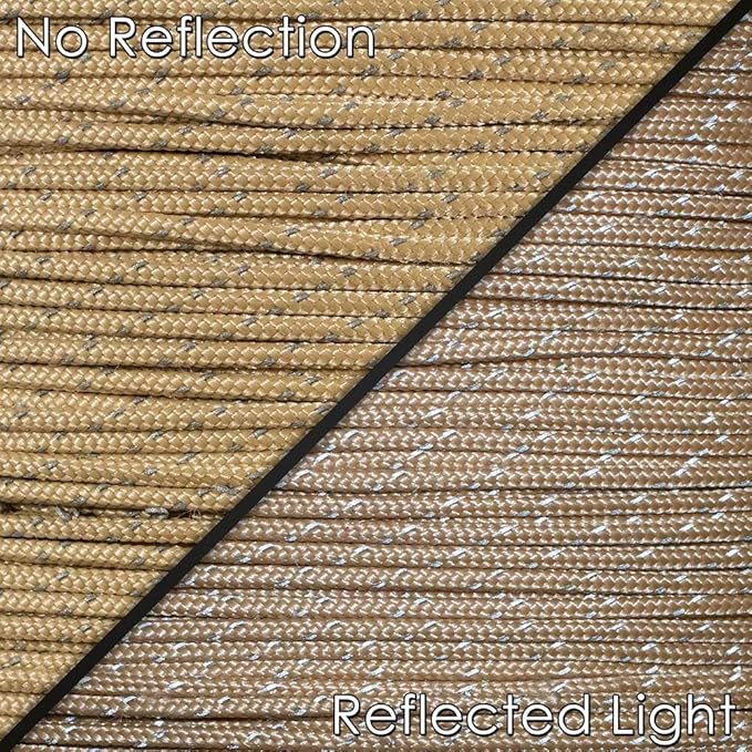 West Coast Paracord – 95 Tensile Strength - 1 Strand Reflective Paracord (10 Feet, Tan)