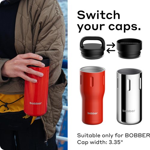 BOBBER Tumbler/Bottle Replacement 360 Twist Lid - BPA-Free, Screw-On, Dishwasher Safe, Leak-Proof Cap for Coffee Travel Mugs