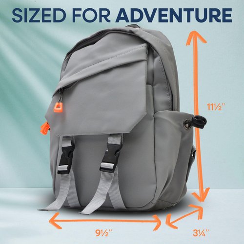 Nupouch Venture Sling Bag for Men and Women - 11.5x9.5x3.5 Light Grey Womens and Mens Crossbody Bag with Zippered Pockets
