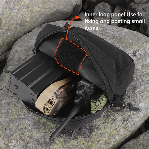 GP Pouch MOLLE General Purpose Admin Pouches Small Utility EDC Pouch with Loop Panel for Tactical Gear Belt as Expanded Storage Bag