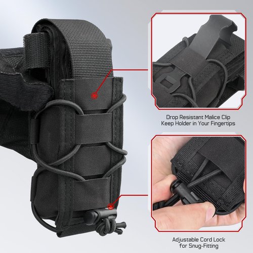 WYNEX MOLLE Tourniquet Holder, IFAK TQ Holder Tactical Medical TQ Pouch Holster First Aid Kit, Cross Patch/Bungee Cord