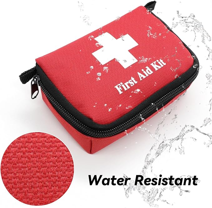 Faylapa 6Pcs Mini Empty First Aid Bag, 5.5x3.5x1.5 inches Small First Aid Kit, Emergency Medical Essentials Pouch Bag for Travel, Car, Home, Office, Camping, Outdoors, Hiking (Bag Only)