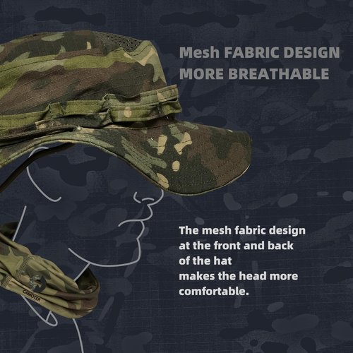 CAMOTER Camo Boonie Sun Hat with Face Mask UV Protection Fishing Hat Bucket Hat for Hunting Hiking Military Tactical Safari