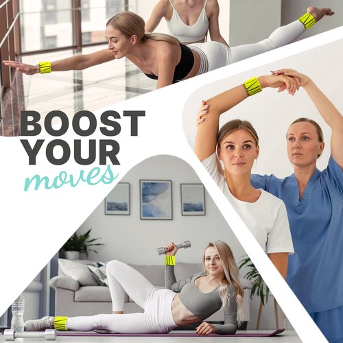 Wrist and Ankle Weights 2 lbs Each for Women - Adjustable Wrist Weights 2 lbs Each Perfect for Pilates, Walking and Yoga - Weighted Bangles for Legs and Arms - Wearable Weighted Bracelet for Women