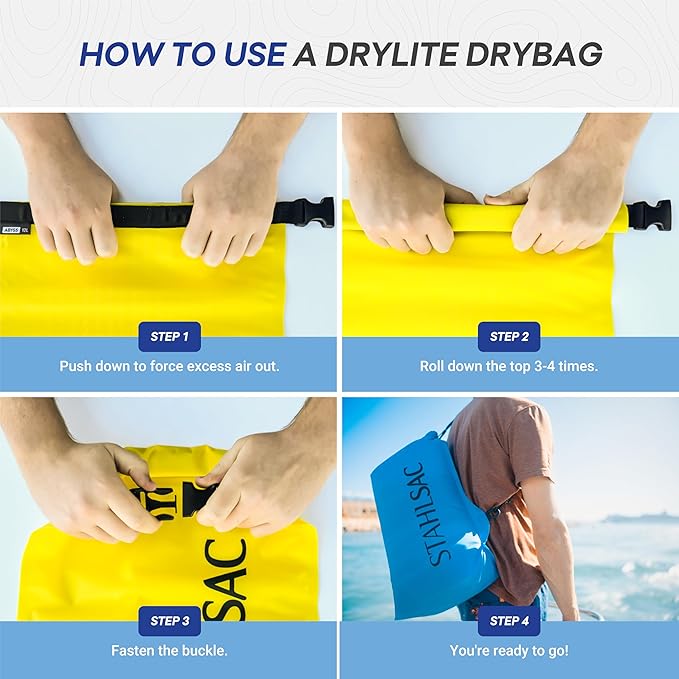 Stahlsac Abyss Drylite Dry Bag 25L in Dark Grey | Durable Waterproof Bag | Lightweight Dry Bag Backpack for Boating, Hiking, Kayaking, & Rafting | Tested for Enhanced Durability | Removable Straps