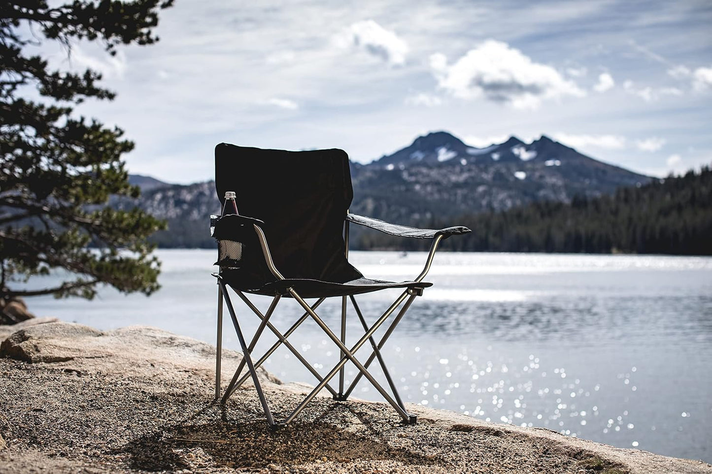 PICNIC TIME NHL PTZ Camp Chair, Picnic Chair, Beach Chair with Carrying Bag, (Black)