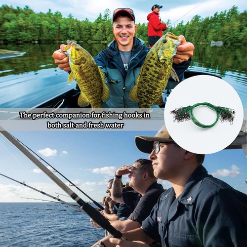 Fishing Leaders, 30pcs Stainless Steel Leader Wire Fishing Leader Line with Swivel Snaps Fishing Wire Leaders Connecting Fishing Tackle Lure or Hook for Saltwater and Freshwater - 11.81inch