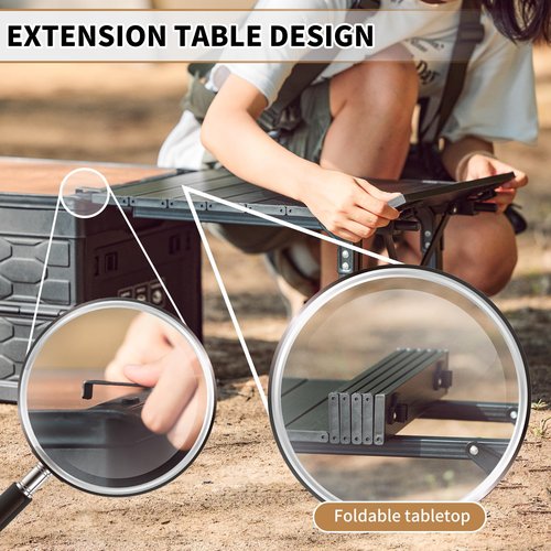 Naturehike Lispace Camping Table with Storage Box, 50L Collapsible Trunk Organizer with Lid, Folding Storage Bin for Camping Picnic Home
