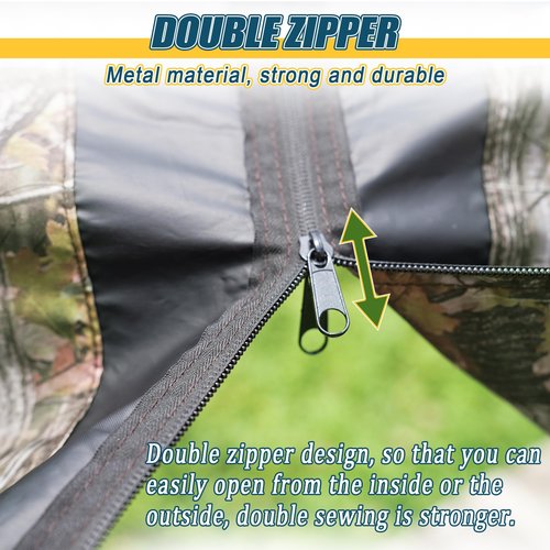 103"X37.5" Hunting Tree Stand Blinds for Deer Hunting Universal Camo Tree Ladder Stand Blind Kit with Zipper and 2 Pockets Tree Stand Cover for Hunting Deer, Elk, Hunting Blind & Accessories