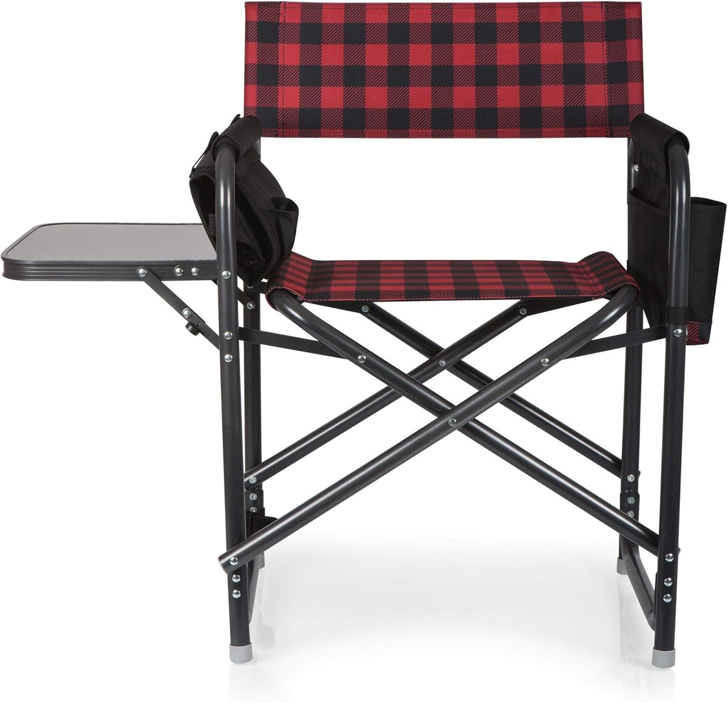 Picnic TIME Outdoor Directors Chair with Side Table, Beach Chair for Adults, Camping Chair with Table