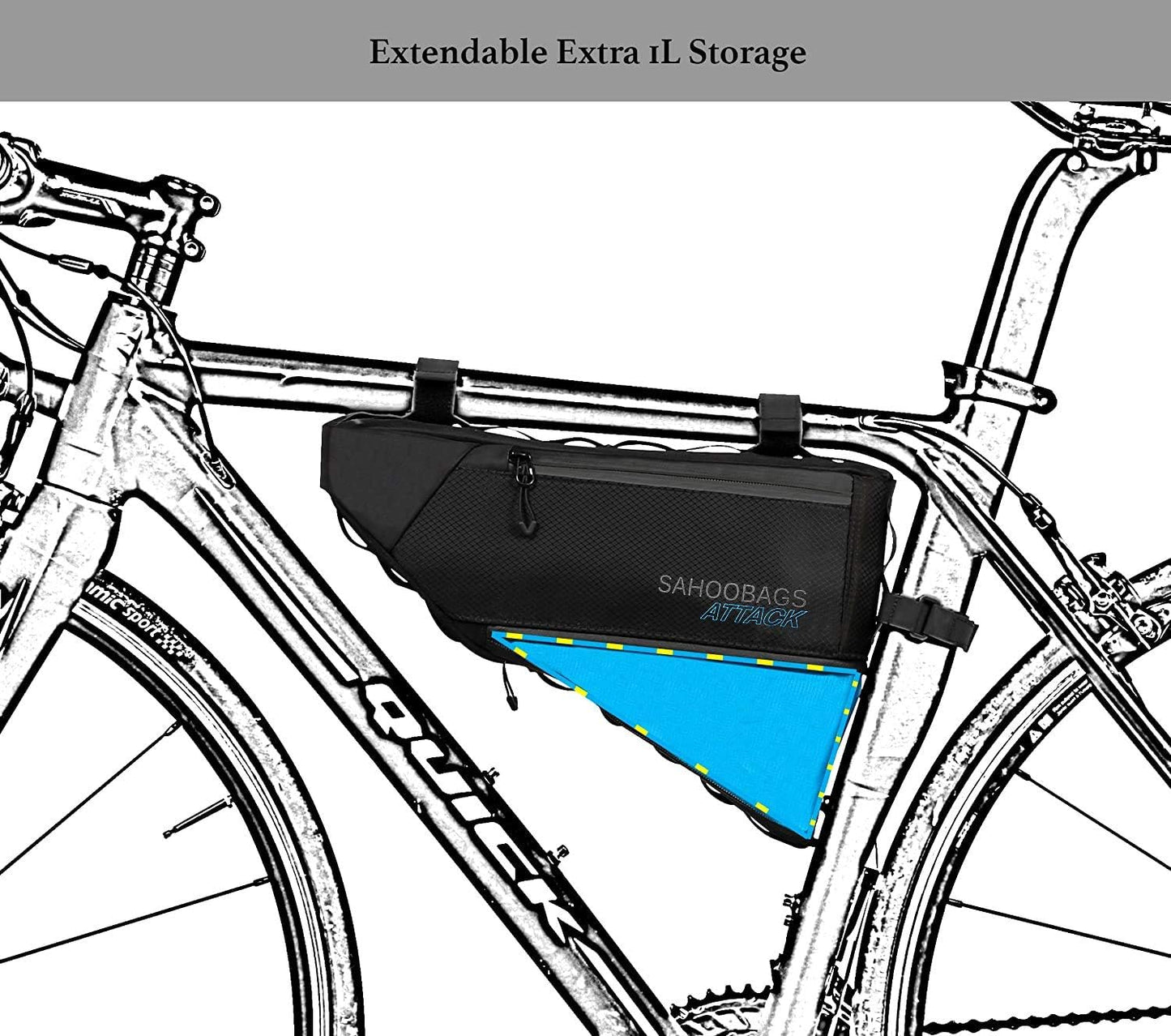 Roswheel ATTACK Series 121371 Waterproof Expandable Capacity Bike Frame Triangle Bag for Bicycle Cycling Accessories